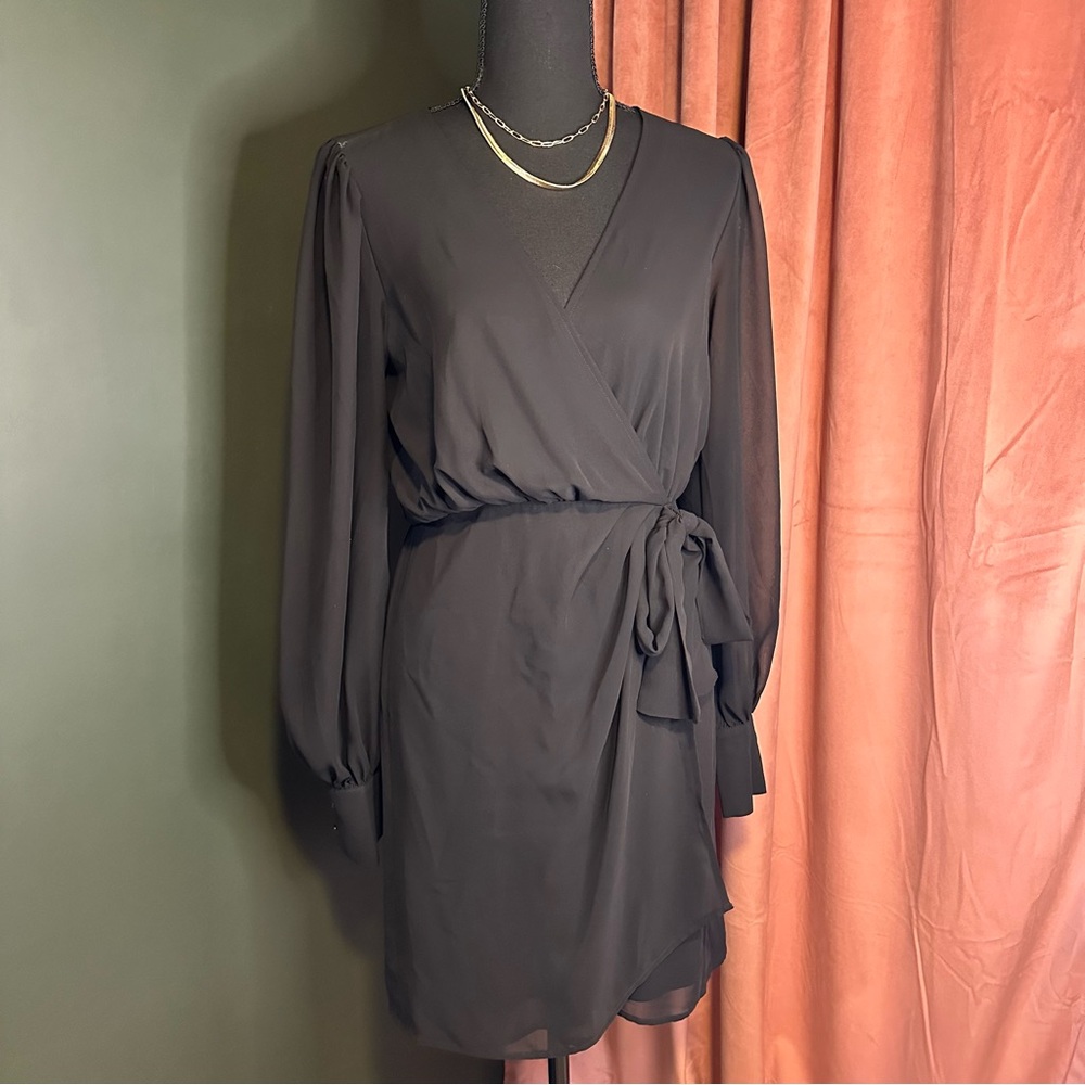 Express - Elegant Black Wrap Dress